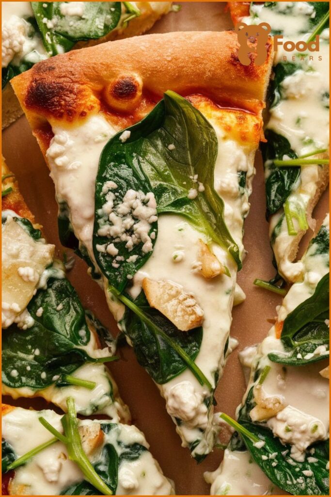 White Sauce Pizza Topping with Ricotta, Spinach, and Garlic
