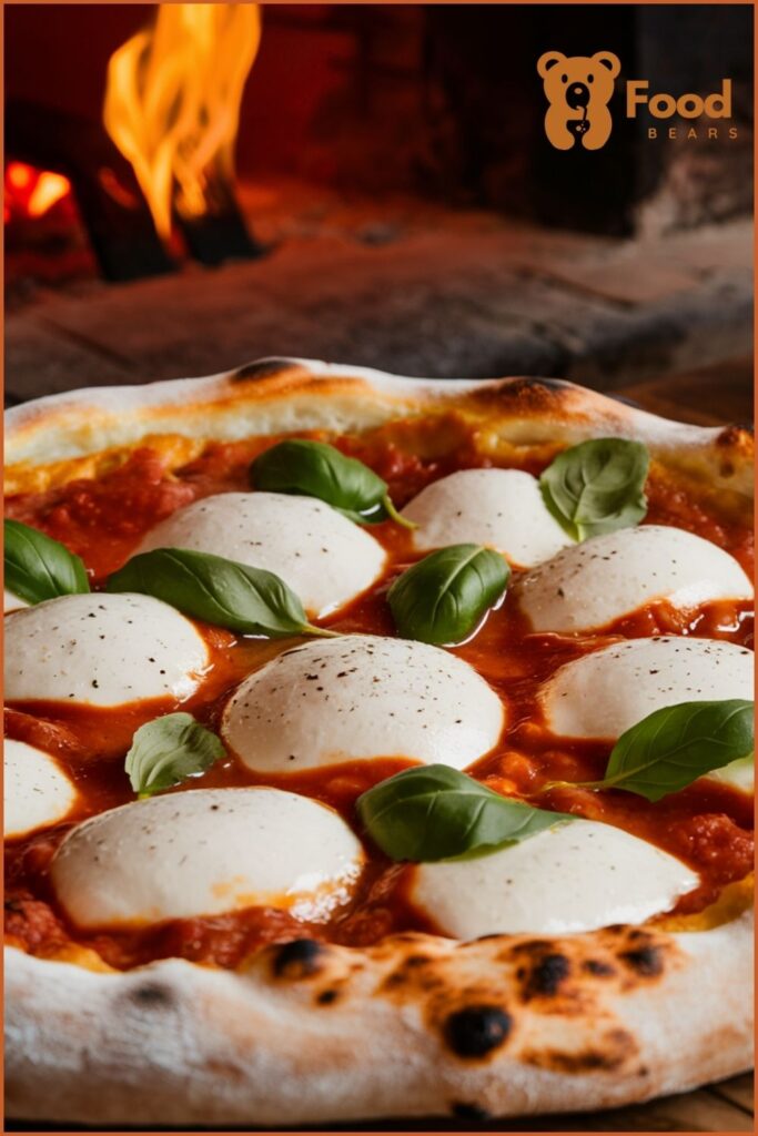 Buffalo Mozzarella & Basil Pizza for wood fired pizza