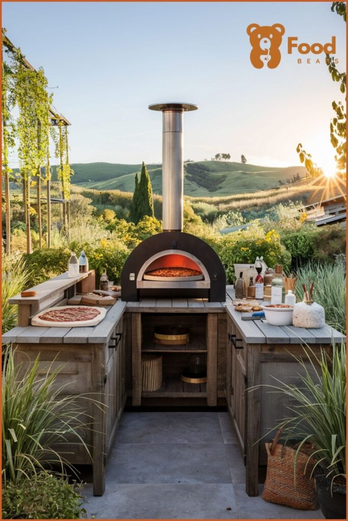 DIY Pizza Station for outdoor pizza party