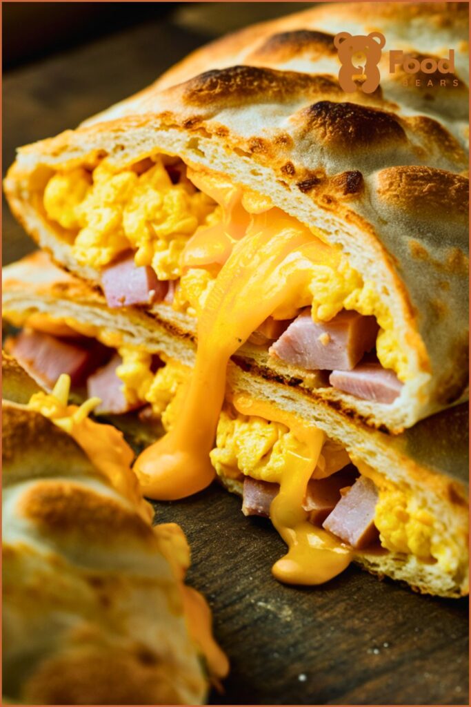 Easy Breakfast Ideas with Pizza Dough - Ham and Cheese Breakfast Calzone