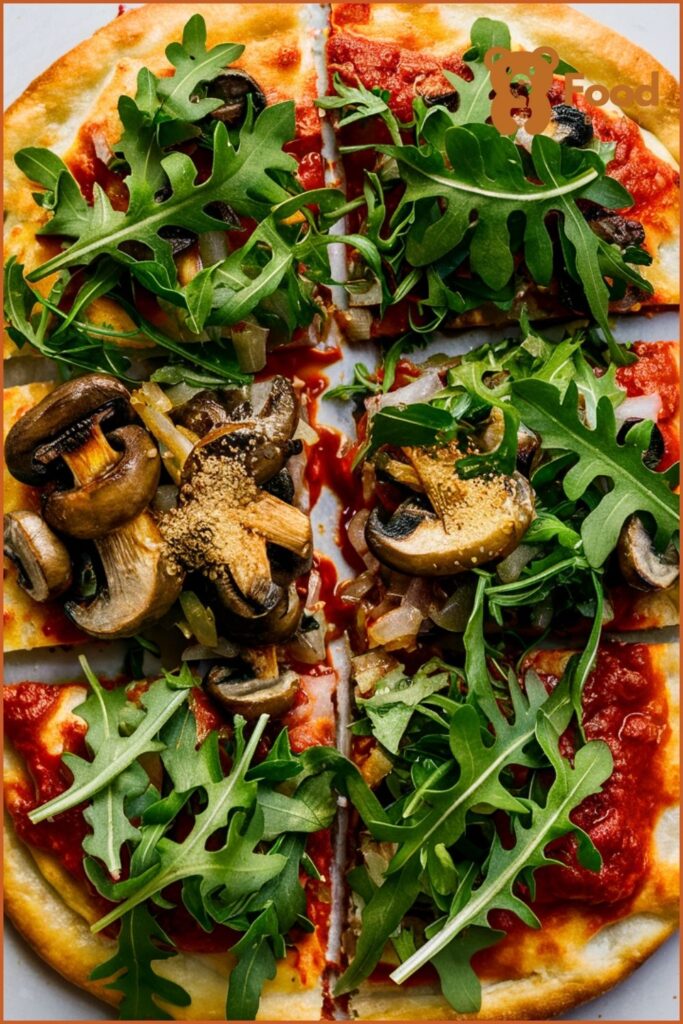 Vegan Flatbread Pizza Ideas - Mushroom and Arugula Flatbread