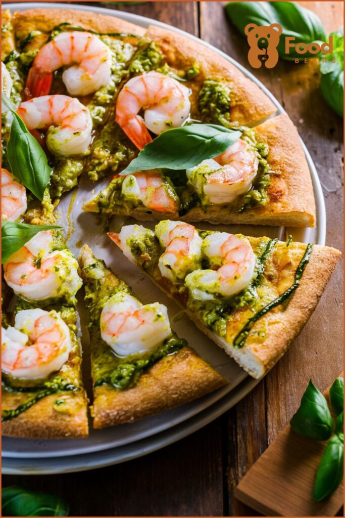 Pizza Ideas for Lunch - Pesto Shrimp Pizza for lunch