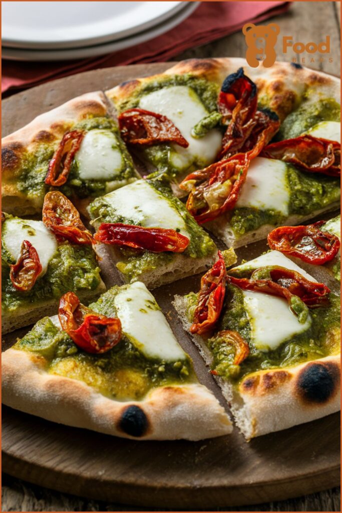 Flatbread Pizza Ideas - Pesto and Sun-Dried Tomato Flatbread Pizza