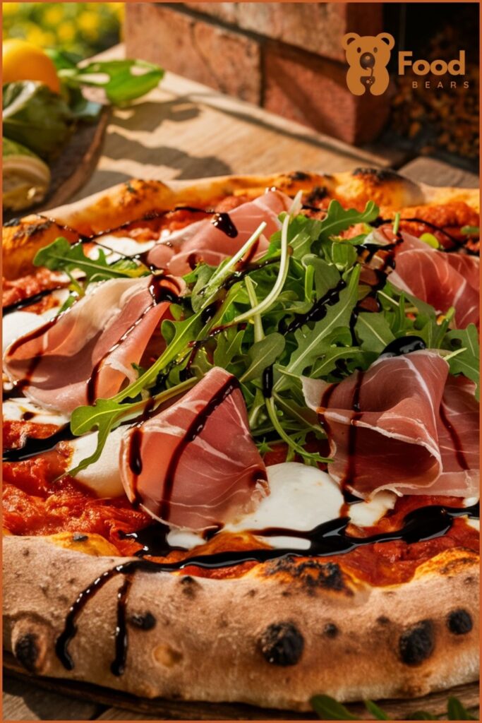 Prosciutto & Arugula Pizza for wood fired pizza