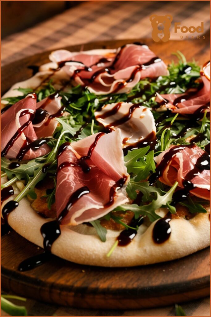 Flatbread Pizza Ideas - Prosciutto and Arugula Flatbread Pizza with Balsamic Glaze