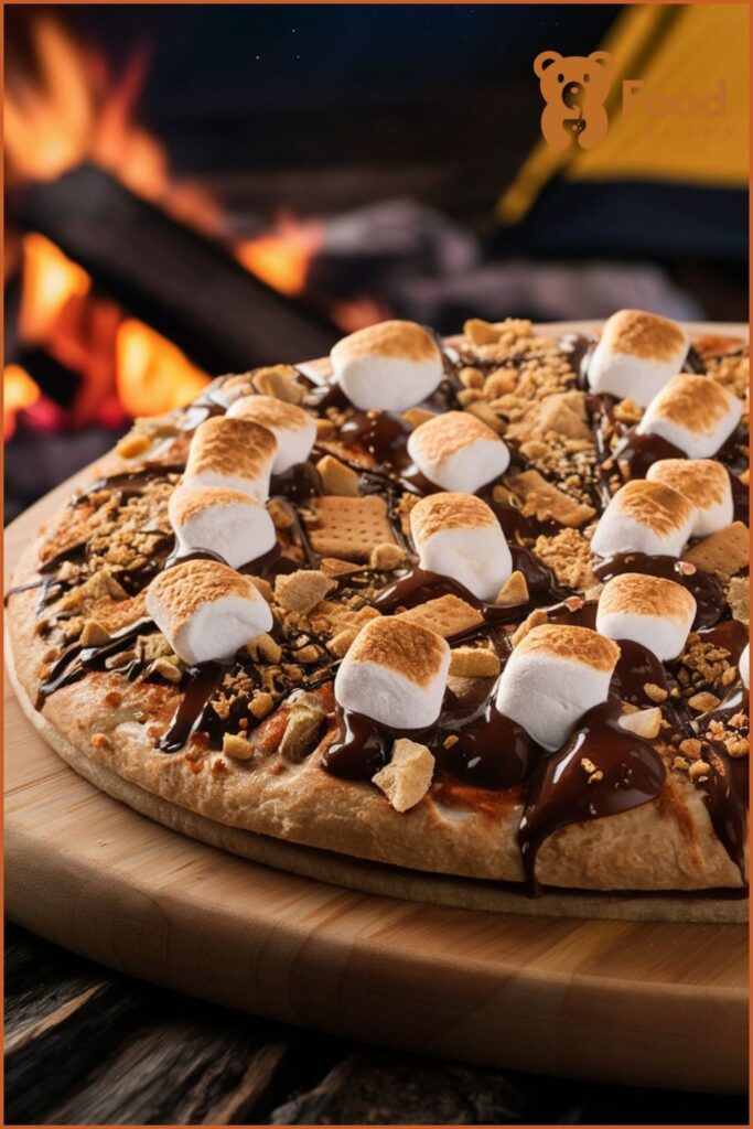 S'mores Dessert Pizza for outdoor pizza party