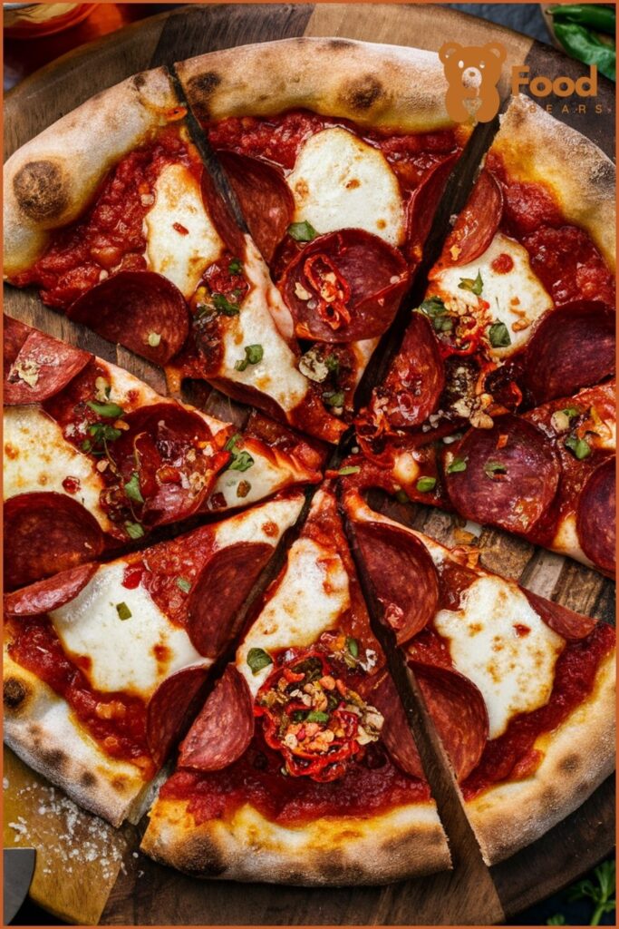 Spicy Pepperoni Pizza for wood fired pizza