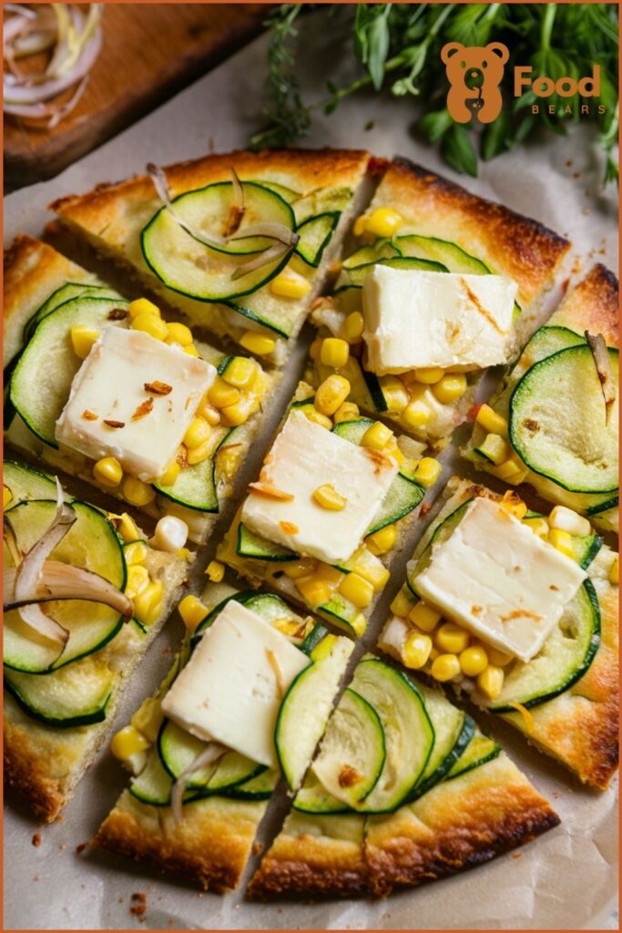 Vegan Flatbread Pizza Ideas - Zucchini and Corn Flatbread