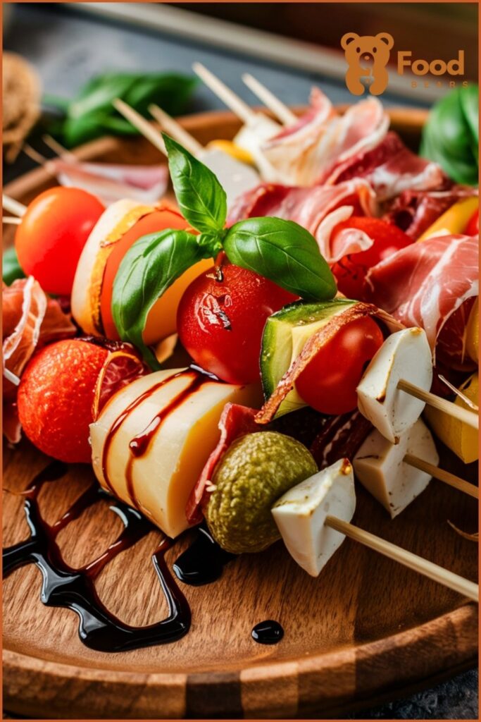 Appetizer Ideas for Pizza - Antipasto Skewers Appetizer for Pizza