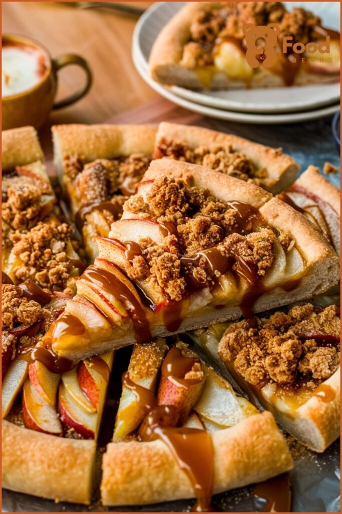 Homemade Dessert Pizza Ideas - Apple Pie Pizza with Caramel Drizzle