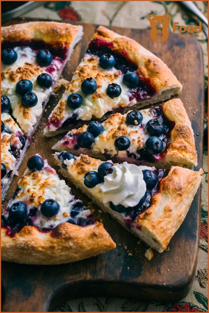 Dessert Pizzas with Pizza Dough - Blueberry Cream Cheese Pizza