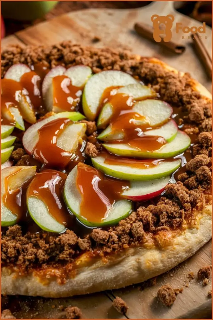 Dessert Pizzas with Pizza Dough - Caramel Apple Streusel Pizza