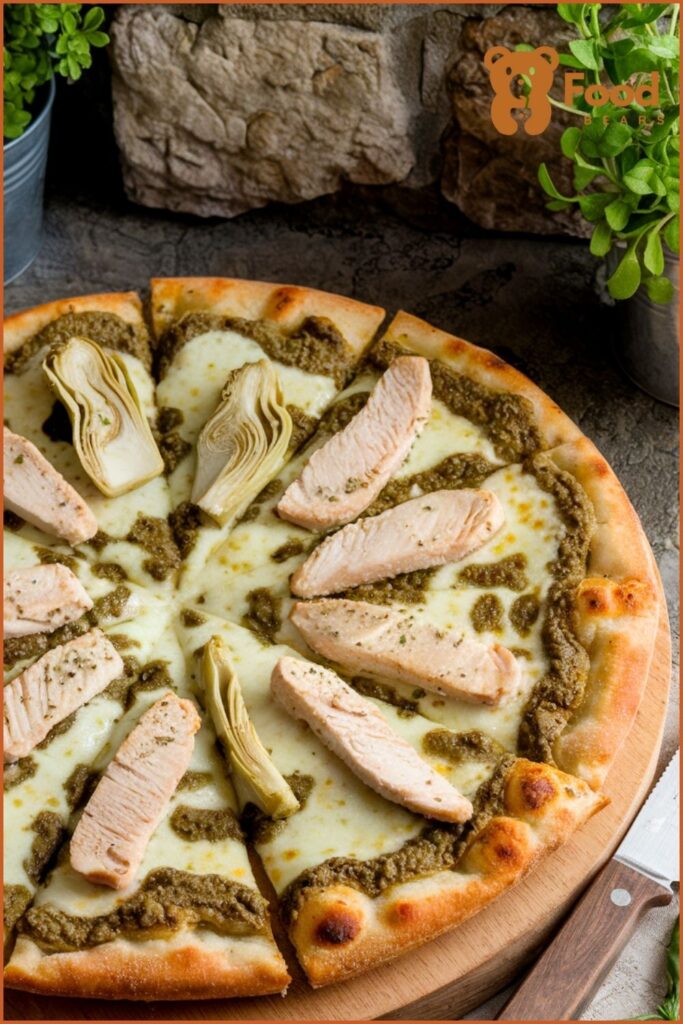 Ideas for Frozen Pizza - Pesto Chicken & Artichoke