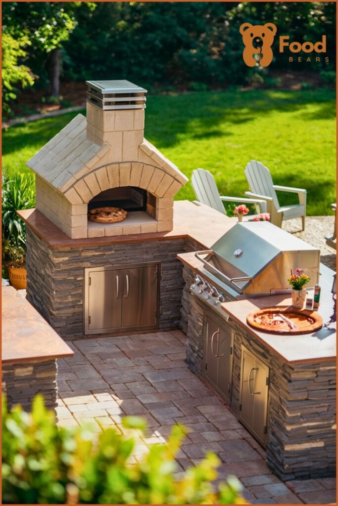 Backyard Ideas with Pizza Oven - Pizza Oven with Built-in Grill at Backyard