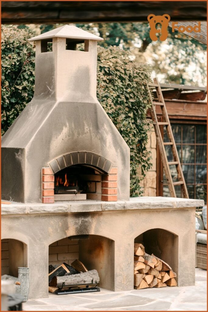 Outdoor Fireplace with Pizza Oven - Rustic Stone Fireplace with Built-In Pizza Oven