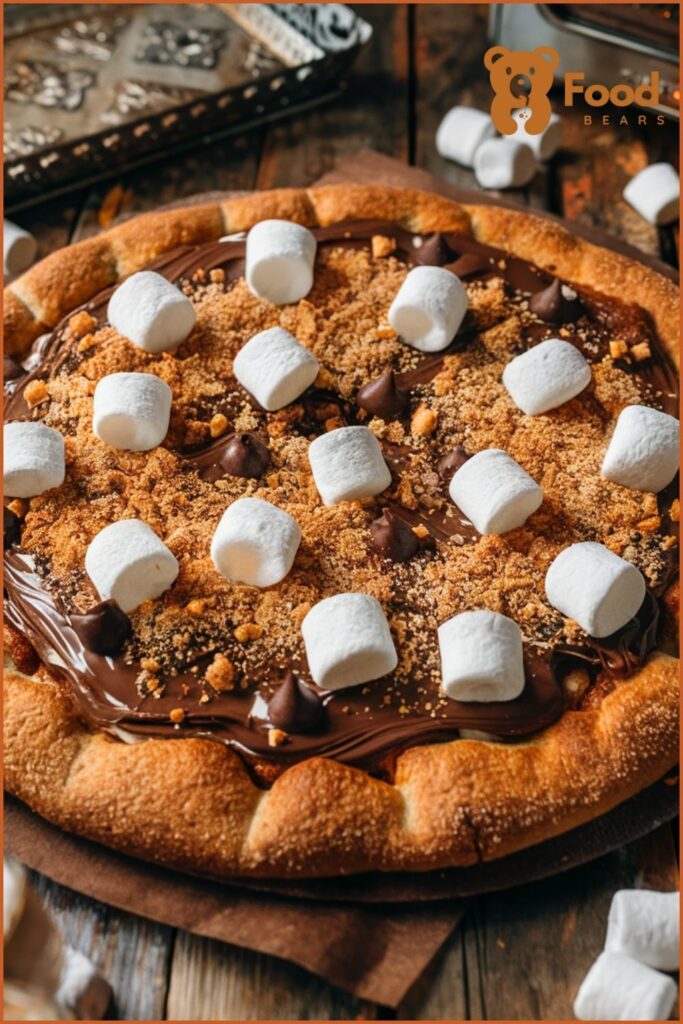 Homemade Dessert Pizza Ideas - S'mores Pizza with Graham Cracker Crust