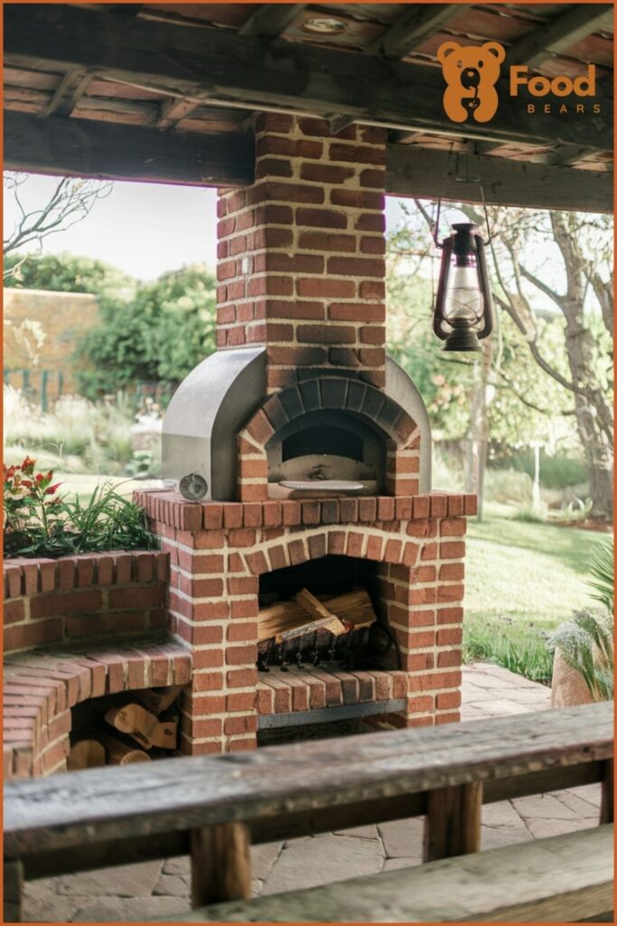 Outdoor Fireplace with Pizza Oven - Vintage Brick Fireplace with Pizza Oven Nook