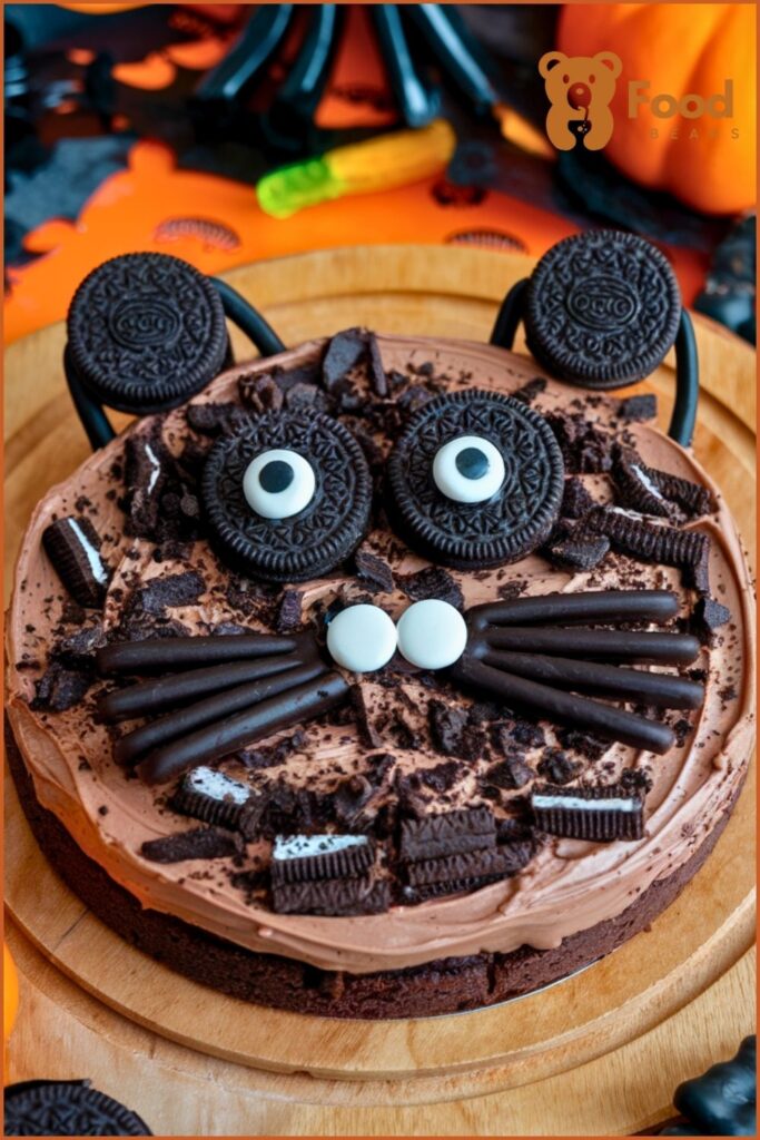 Halloween Dessert Pizzas - Black Cat Oreo Pizza for Halloween Dessert