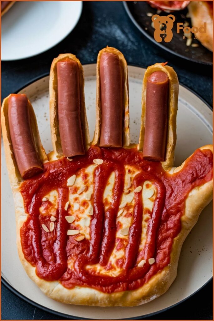 Spooky Pizza Ideas - Bloody Finger Pizza for Halloween