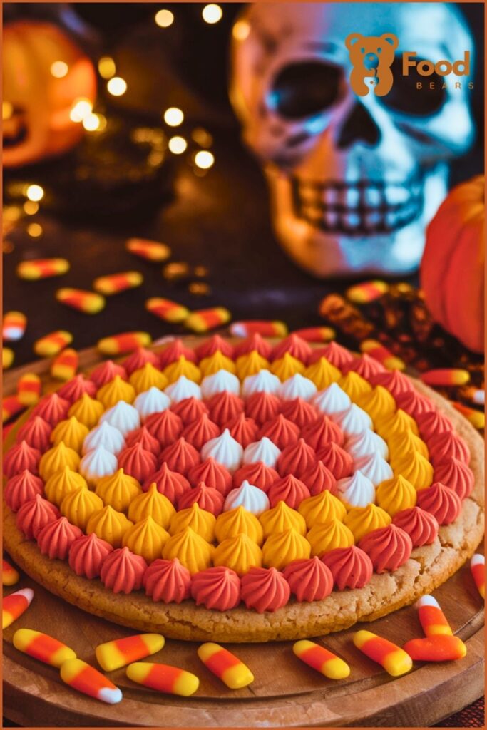 Halloween Dessert Pizzas - Candy Corn Cookie Pizza for Halloween Dessert