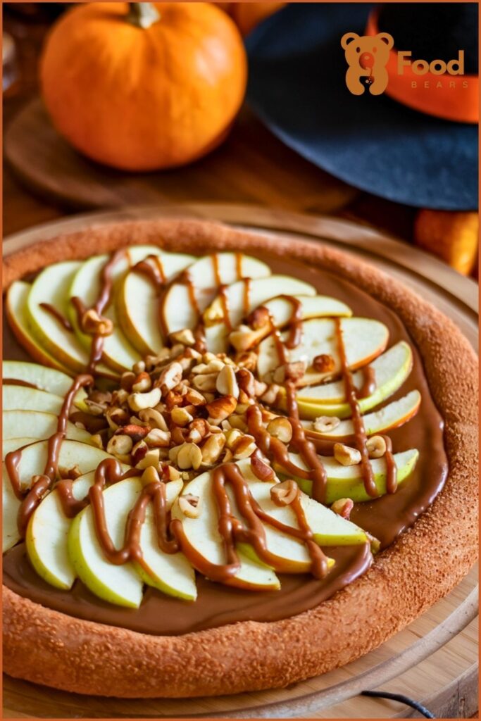 Halloween Dessert Pizzas - Caramel Apple Pizza for Halloween Dessert