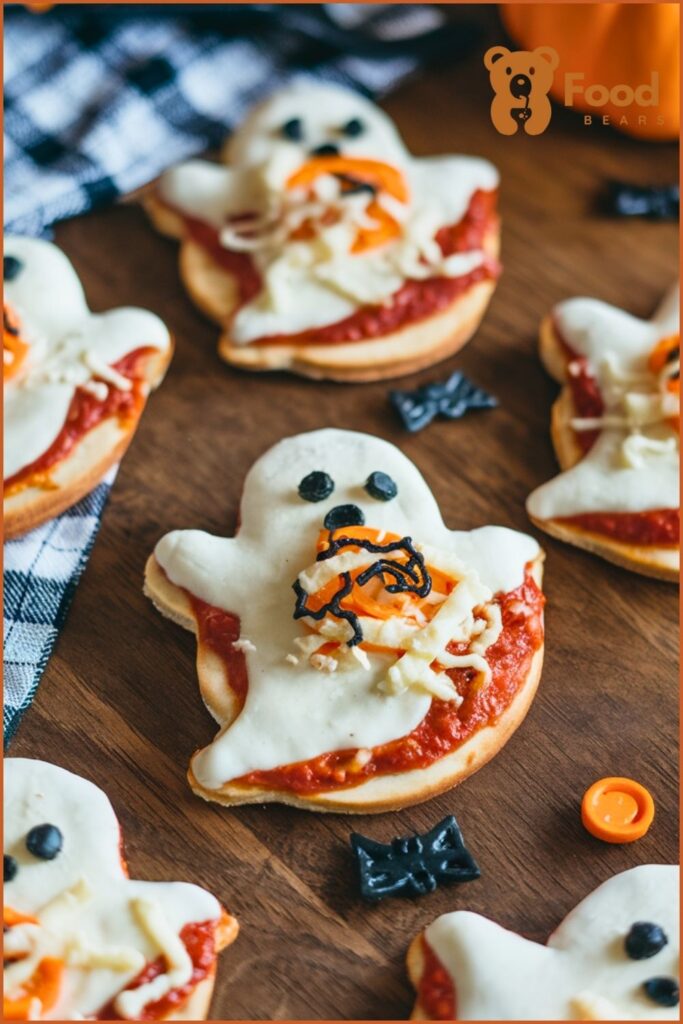 Halloween Ghost Pizzas - Classic Ghost Mini Pizzas for Halloween Ghost Pizza