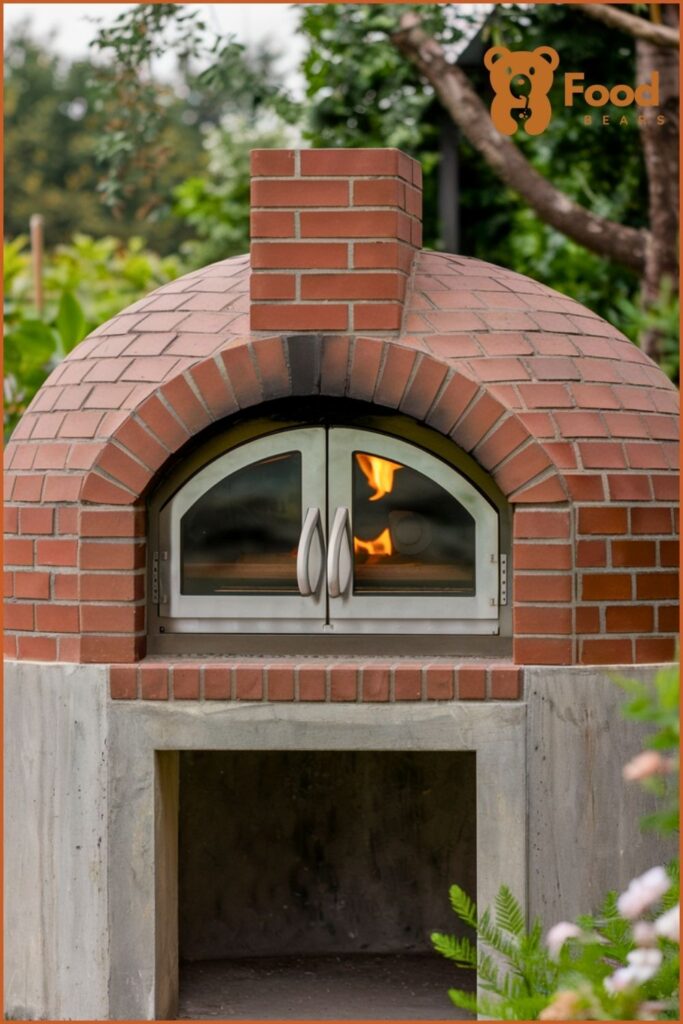 DIY Brick Pizza Oven - Contemporary Brick Pizza Oven with Glass Doors