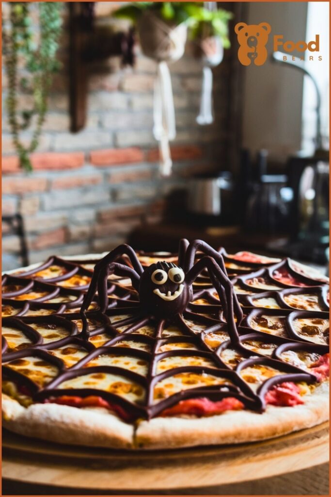 Halloween Dessert Pizzas - Creepy Chocolate Spider Web Pizza