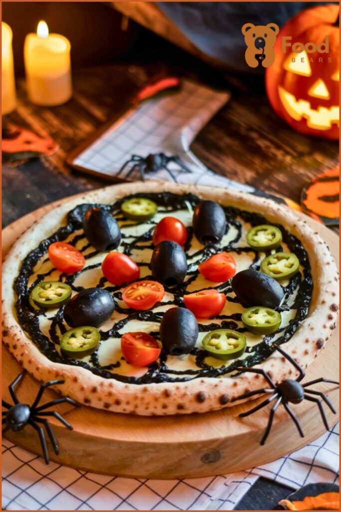 Spooky Pizza Ideas - Creepy Crawly Spider Pizza for Halloween