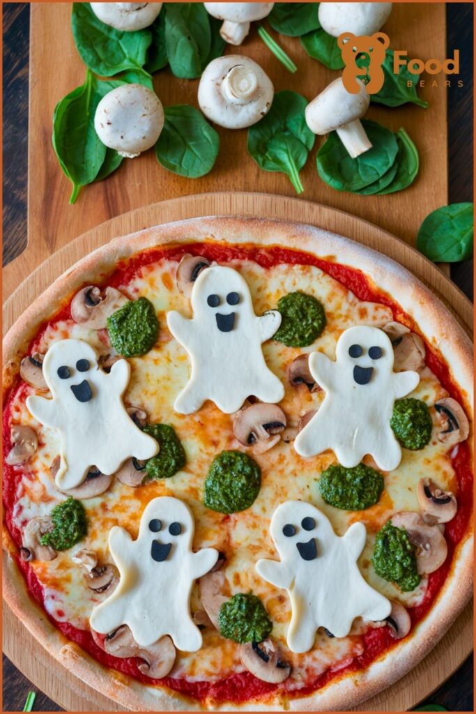 Spooky Pizza Ideas - Ghostly Mozzarella Pizza for Halloween