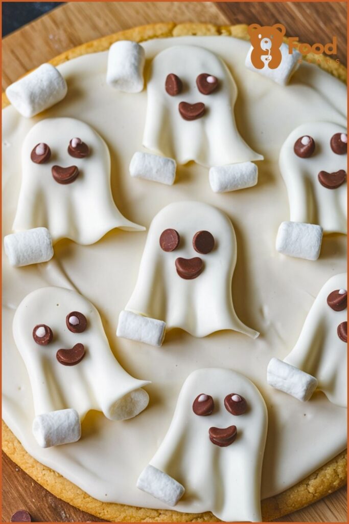 Halloween Dessert Pizzas - Ghostly White Chocolate Pizza for Halloween Dessert