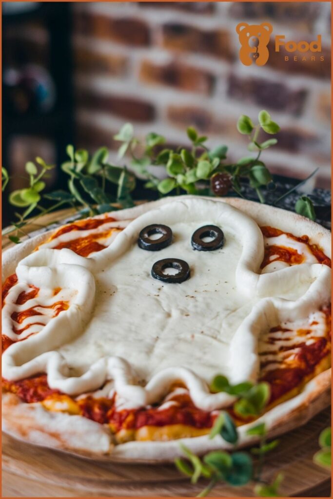 Halloween Pizza Ideas - Ghostly White Pizza