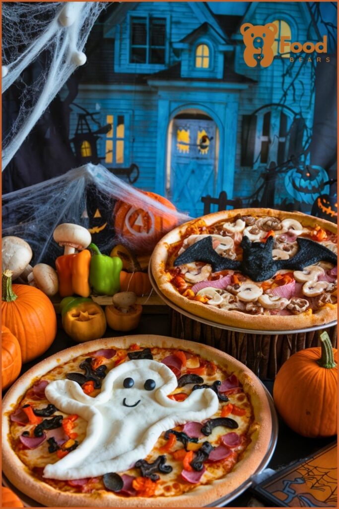 Halloween Pizza Party Ideas - Haunted House Pizza Buffet for Halloween Pizza Party