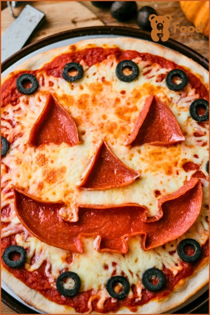 Halloween Pizza Ideas - Jack-O'-Lantern Pizza