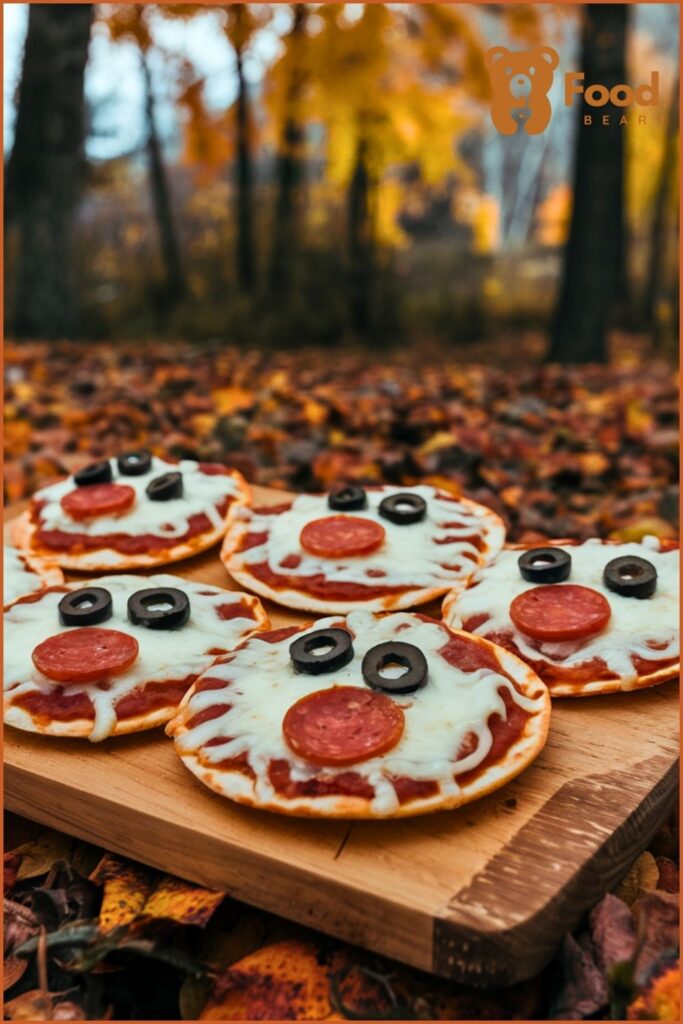 Halloween Ghost Pizzas - Mini Ghost Pita Pizzas for Halloween