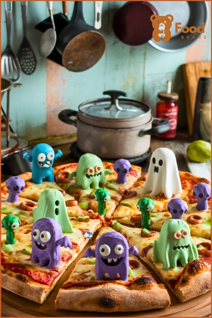 Halloween Dessert Pizzas - Monster Mash Candy Pizza