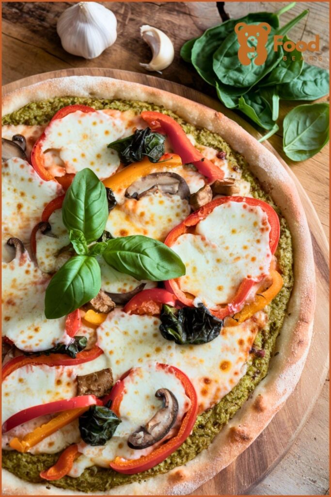 Wood Pellet Pizza Oven Recipes - Pesto Veggie Pizza wood oven