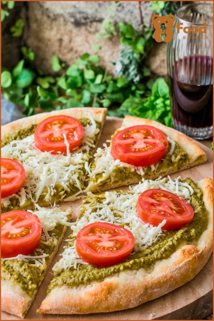 Pizza Oven Recipes - Pesto and Tomato Pizza for pizza oven