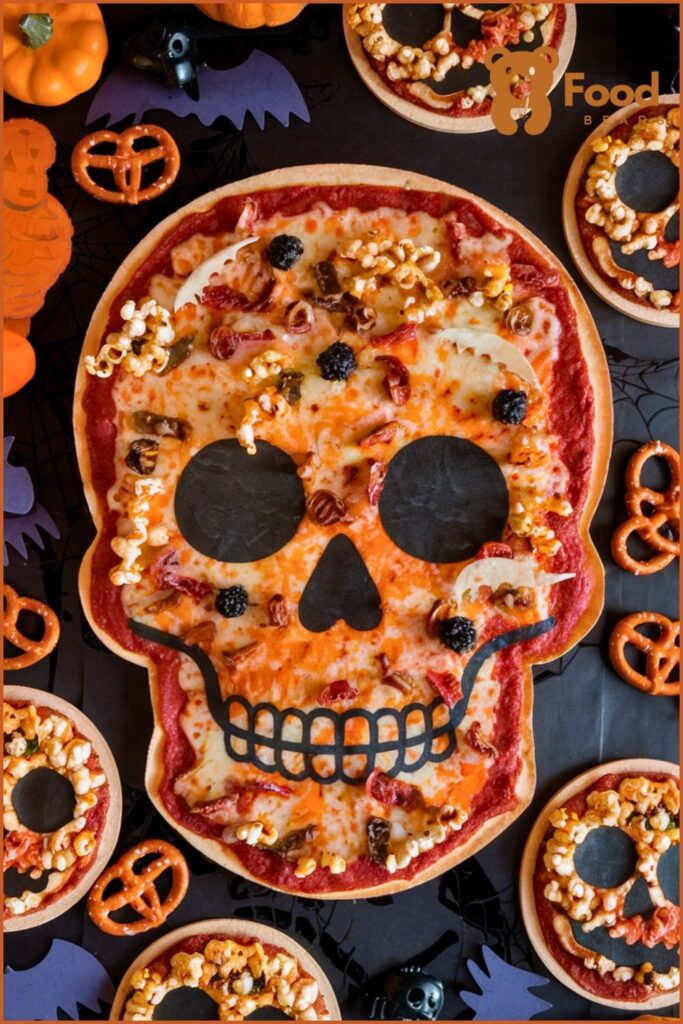 Halloween Pizza Party Ideas - Pizza Skull for Halloween Pizza Party