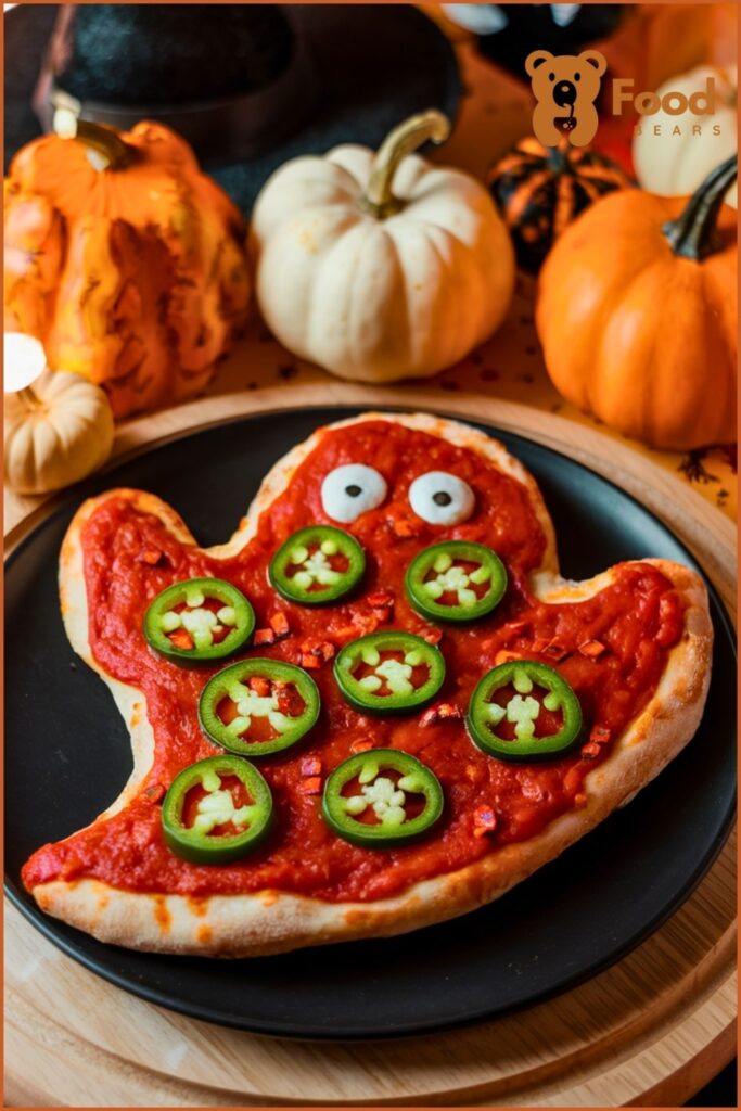 Halloween Ghost Pizzas - Spicy Ghost Pizzas for Halloween