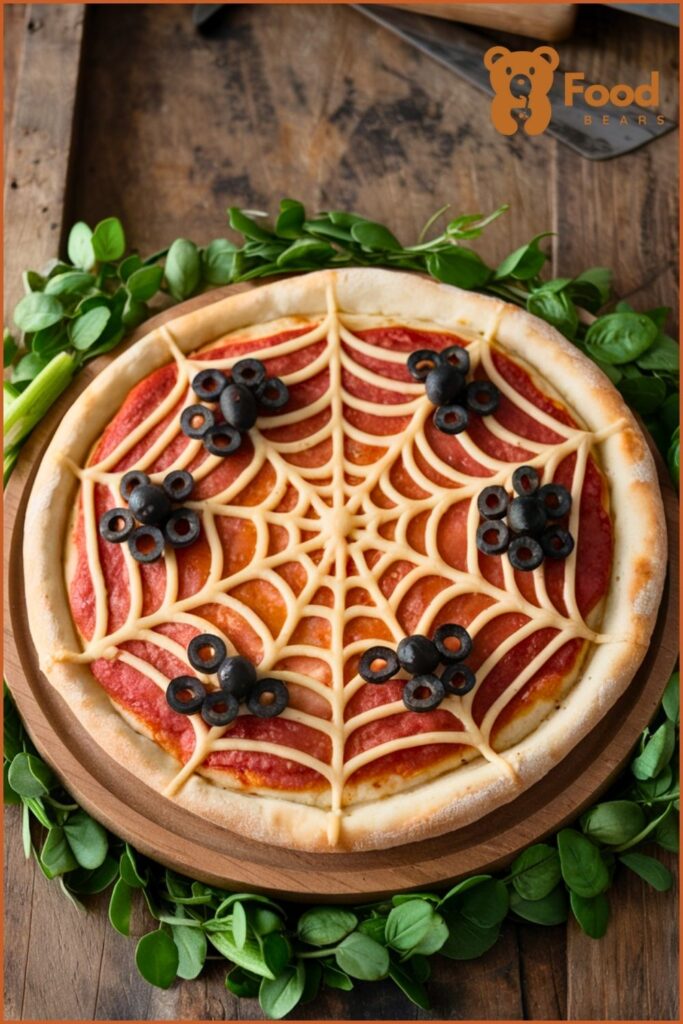 Spooky Pizza Ideas - Spider Web Pizza for Halloween