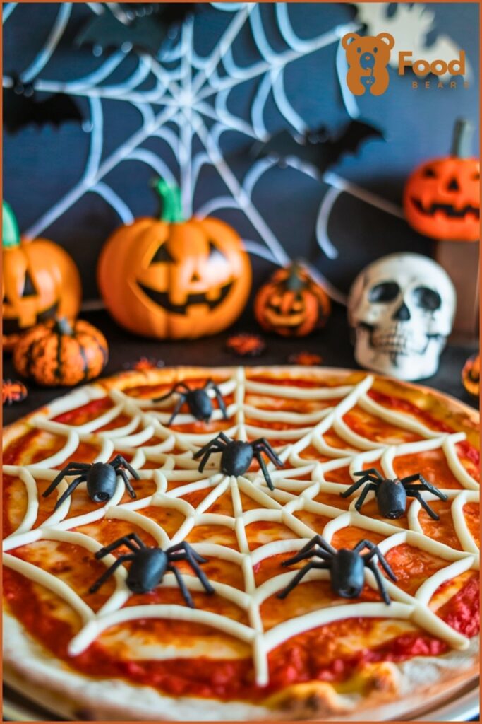 Halloween Pizza Party Ideas - Spider Web Pizza for Halloween Pizza Party