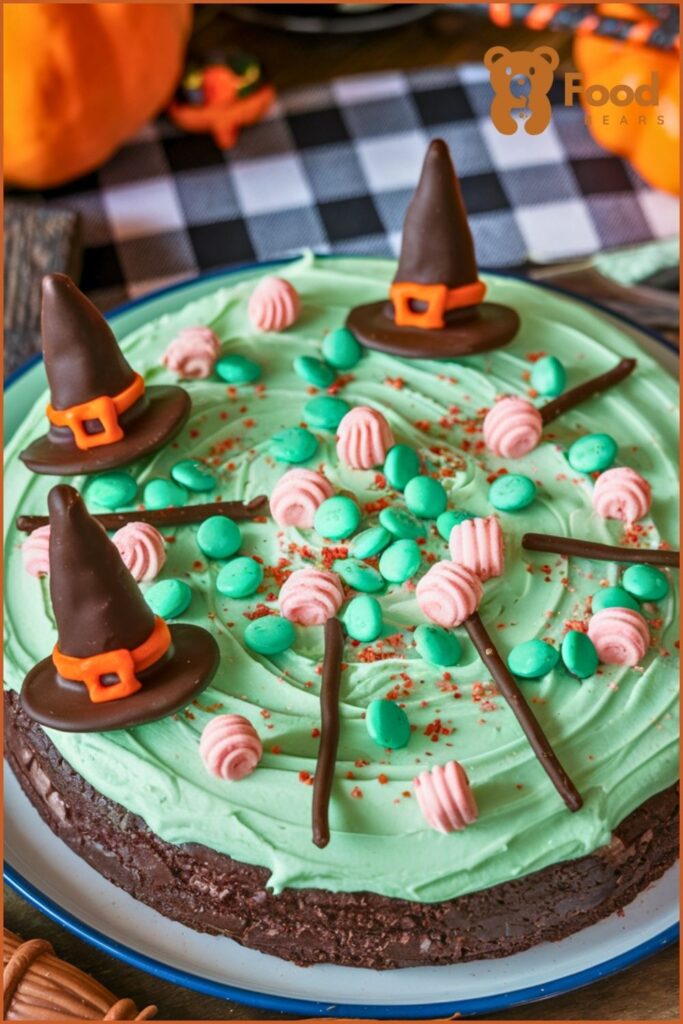 Halloween Dessert Pizzas - Witch’s Brew Chocolate Mint Pizza for Halloween Dessert