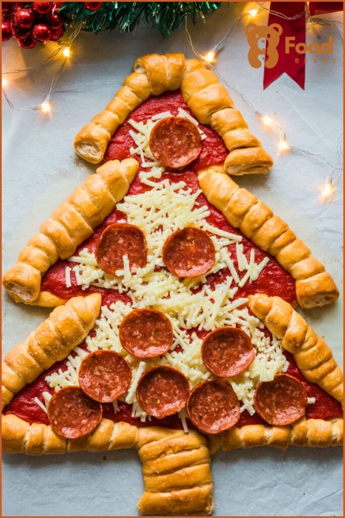 Crescent Roll Christmas Tree Pizza