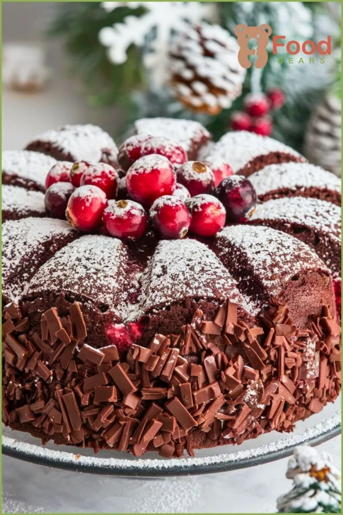 Chocolate Cranberry Christmas Cake