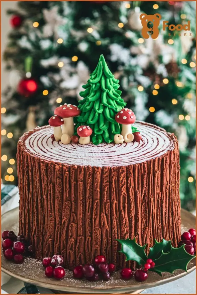 Christmas Tree Stump Cake