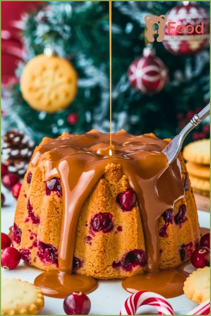 Cranberry Christmas Cake With Butter Sauce