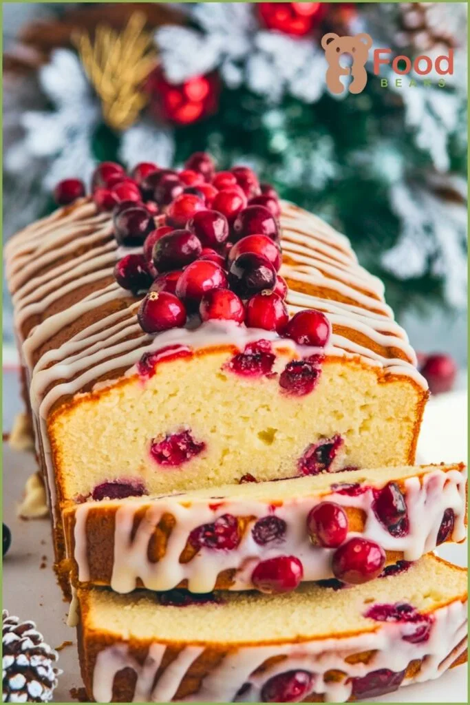 Iced Christmas Cranberry Pound Cake