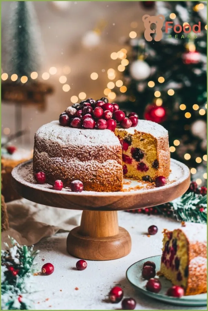 Vegan Cranberry Christmas Cake