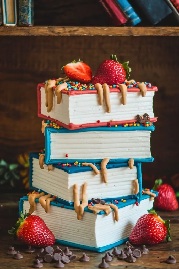 Book Stack Cake